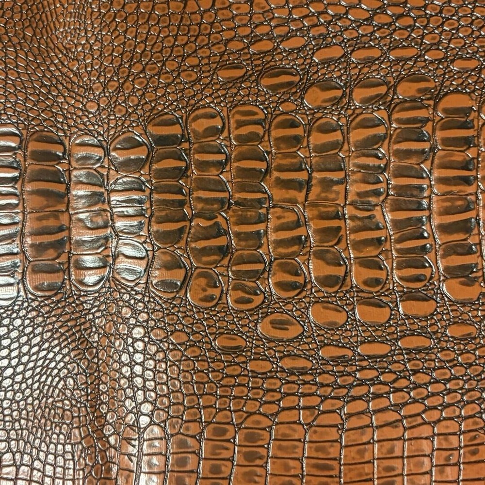 Faux Crocodile Embossed Vinyl 22x44 Remnant Chocolate Faux Crocodile Scrap